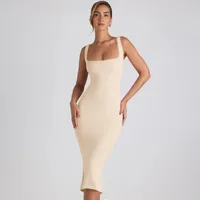 New Square Collar Backless Lace Sexy Hip Slim Sleeveless Dress Women main image 4