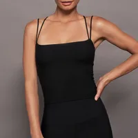 Spring And Summer  New Ultra-short Double Shoulder Strap Slim-fit Back Cross Shoulder Strap Slim-fit Vest For Women main image 2
