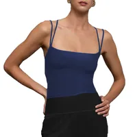 Spring And Summer  New Ultra-short Double Shoulder Strap Slim-fit Back Cross Shoulder Strap Slim-fit Vest For Women main image 5