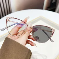 Preppy Style Modern Style Shiny Solid Color PC UV400 Protection Cat Eye Full Frame Glasses main image 3