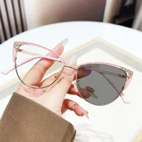 Preppy Style Modern Style Shiny Solid Color PC UV400 Protection Cat Eye Full Frame Glasses main image 5