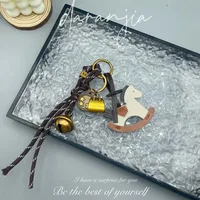 New Diy Bell Braided Rope Rocking Horse Bag Ornaments Exquisite Bag Decoration Miu Series Explosive Key Chain Pendant main image 1