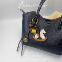 New Diy Bell Braided Rope Rocking Horse Bag Ornaments Exquisite Bag Decoration Miu Series Explosive Key Chain Pendant main image 2