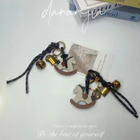 New Diy Bell Braided Rope Rocking Horse Bag Ornaments Exquisite Bag Decoration Miu Series Explosive Key Chain Pendant main image 4