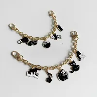 Bag Modification Chain Decorative Chain Metal Chain Presbyopic Black Cat Note Halloween Cute Pendant main image 2