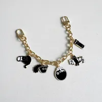 Bag Modification Chain Decorative Chain Metal Chain Presbyopic Black Cat Note Halloween Cute Pendant main image 3