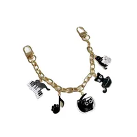 Bag Modification Chain Decorative Chain Metal Chain Presbyopic Black Cat Note Halloween Cute Pendant main image 5