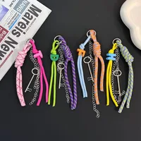 New Trendy Braided Rope Pendant Dopamine Bag Hanging Ornament Ins Style Keychain Female Pendant Letter Accessories main image 4
