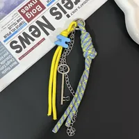 New Trendy Braided Rope Pendant Dopamine Bag Hanging Ornament Ins Style Keychain Female Pendant Letter Accessories sku image 5