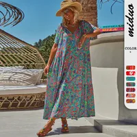 Spring And Summer Casual New  Bohemian Style Dress Digital Printing Vacation Retro Art Mid-length Dress For Women main image 1