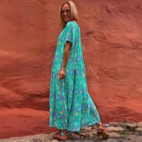 Spring And Summer Casual New  Bohemian Style Dress Digital Printing Vacation Retro Art Mid-length Dress For Women main image 2