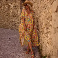 Spring And Summer Casual New  Bohemian Style Dress Digital Printing Vacation Retro Art Mid-length Dress For Women main image 3