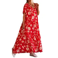 Spring And Summer Casual New  Bohemian Style Dress Digital Printing Vacation Retro Art Mid-length Dress For Women main image 5