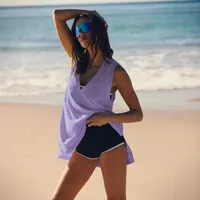 Women's  New Long Sleeveless Vest Comfortable Casual Sports V-neck Loose T-shirt Women main image 2