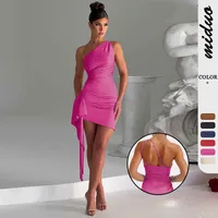 Fashion Banquet Satin High-end Evening Dress  Women's Shoulder High Waist Backless French Dress Toast Dress For Women main image 1