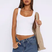 Sexy Sleeveless Navel Y2K Short  Women's Slim-fit Solid Color Hot Girl Summer Vest Threaded Top sku image 6