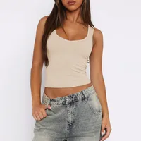 Sexy Sleeveless Navel Y2K Short  Women's Slim-fit Solid Color Hot Girl Summer Vest Threaded Top sku image 21