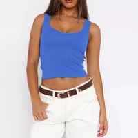 Sexy Sleeveless Navel Y2K Short  Women's Slim-fit Solid Color Hot Girl Summer Vest Threaded Top main image 2