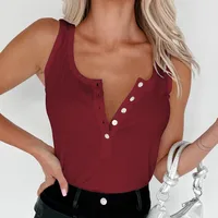 Summer New  Knitted Sleeveless Women's  Pit Strip Elegant Commuter Style Button Top  Vest Women main image 2