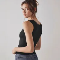 Summer  Hot Sexy Spice Y2K Fashion Double Layer Solid Color U Collar Sleeveless Short Vest Top Women main image 3
