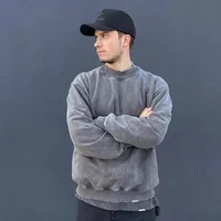 Men's Sweater/Fleece Shirt Pullovers Long Sleeve Men's Hoodies & Sweatshirts American Retro Solid Color main image 3