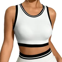 Sport Style Color Block Nylon Spandex U Neck Active Tops Sports Vest main image 2