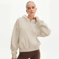 Designed  Explosions Personality Tide Brand Half Zipper Sweater Fashion Loose Pullover Hoodie Long Sleeve Jacket Wholesale sku image 1