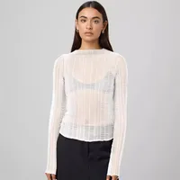 Fashion Women's Sexy Hollow New Long Sleeve Y2K Lace Top T-shirt Versatile Solid Color Blouse main image 3