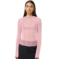 Fashion Women's Sexy Hollow New Long Sleeve Y2K Lace Top T-shirt Versatile Solid Color Blouse main image 5