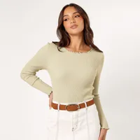 Fashion  Round Neck Lace Solid Color Slim-fit Simple Commuting Elegant Slim Look Long Sleeve Inner Top sku image 11