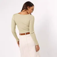 Fashion Threaded Solid Color Long Sleeve Knitted Top Round Neck Lace Warm 24 Explosions Inner T-Shirt main image 4