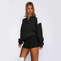 Explosions  Women's Clothing American Sweater Women's Spring Fashion Brand  Contrast Color Zipper Baseball Suit main image 3