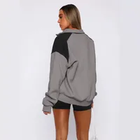 Explosions  Women's Clothing American Sweater Women's Spring Fashion Brand  Contrast Color Zipper Baseball Suit main image 4