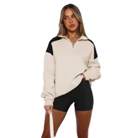 Explosions  Women's Clothing American Sweater Women's Spring Fashion Brand  Contrast Color Zipper Baseball Suit main image 5