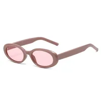 Elegant Basic Lady Solid Color PC UV400 Protection Oval Frame Full Frame Glasses main image 4