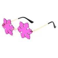 Elegant Hip-Hop Solid Color PC UV400 Protection Special-Shaped Mirror Frameless Glasses main image 2