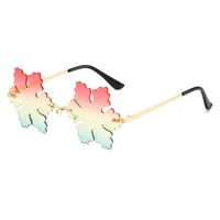Elegant Hip-Hop Solid Color PC UV400 Protection Special-Shaped Mirror Frameless Glasses main image 5
