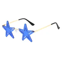 Elegant Hip-Hop Exaggerated Solid Color PC UV400 Protection Special-Shaped Mirror Frameless Glasses main image 1