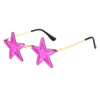 Elegant Hip-Hop Exaggerated Solid Color PC UV400 Protection Special-Shaped Mirror Frameless Glasses main image 2