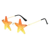 Elegant Hip-Hop Exaggerated Solid Color PC UV400 Protection Special-Shaped Mirror Frameless Glasses main image 5