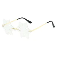 Elegant Hip-Hop Solid Color PC UV400 Protection Special-Shaped Mirror Frameless Glasses sku image 6