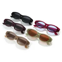 Casual Style Basic Lady Solid Color PC UV400 Protection Cat Eye Full Frame Glasses main image 2