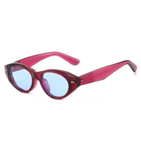 Casual Style Basic Lady Solid Color PC UV400 Protection Cat Eye Full Frame Glasses main image 4