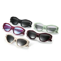 Elegant Hip-Hop Lady Solid Color PC UV400 Protection Special-Shaped Mirror Full Frame Glasses main image 2