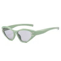Elegant Hip-Hop Lady Solid Color PC UV400 Protection Special-Shaped Mirror Full Frame Glasses main image 3