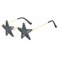 Elegant Hip-Hop Exaggerated Solid Color PC UV400 Protection Special-Shaped Mirror Frameless Glasses sku image 1