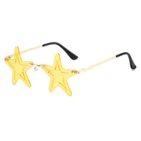Elegant Hip-Hop Exaggerated Solid Color PC UV400 Protection Special-Shaped Mirror Frameless Glasses sku image 6