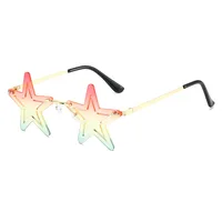 Elegant Hip-Hop Exaggerated Solid Color PC UV400 Protection Special-Shaped Mirror Frameless Glasses sku image 7