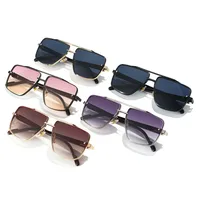 Elegant Basic Lady Solid Color PC UV400 Protection Square Frameless Glasses main image 2