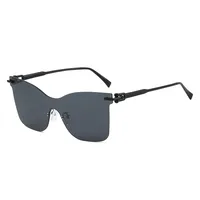 Elegant Hip-Hop Lady Solid Color PC UV400 Protection Cat Eye Frameless Glasses main image 4